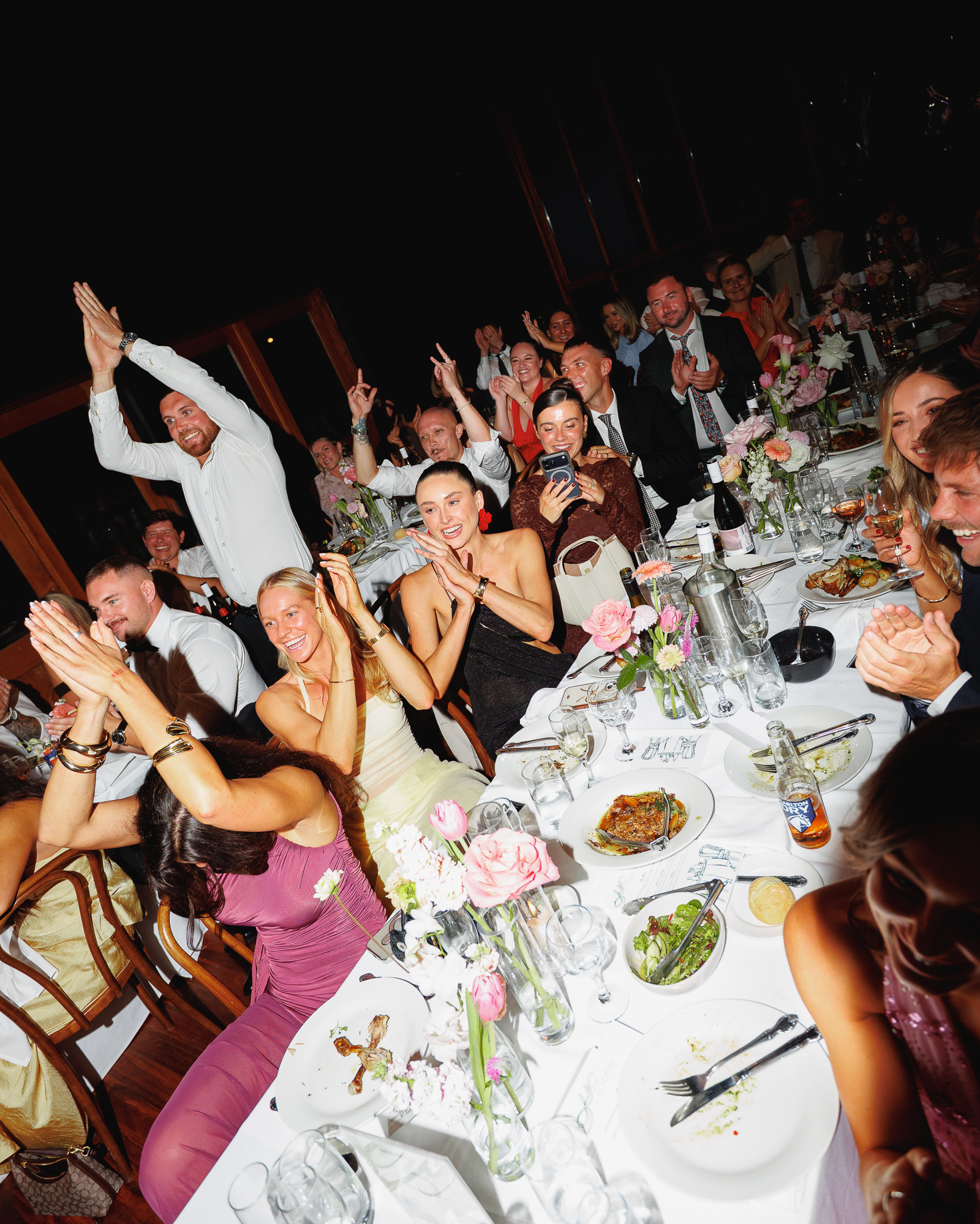 guests celebrating at a wedding
